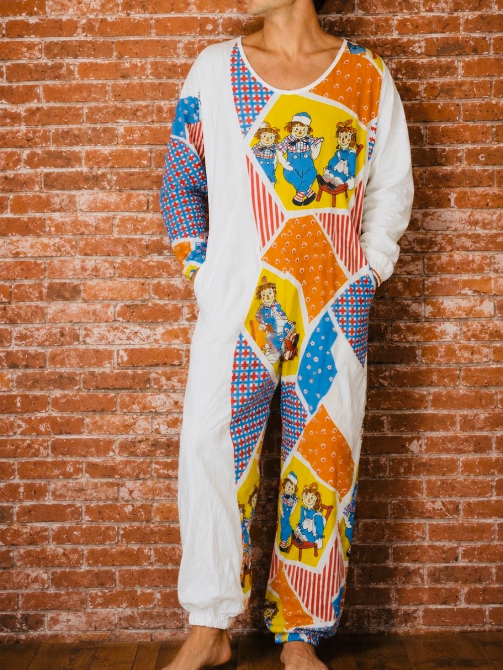 Vintage 70s Extra Large Handmade Raggedy and Andy Clown Costume